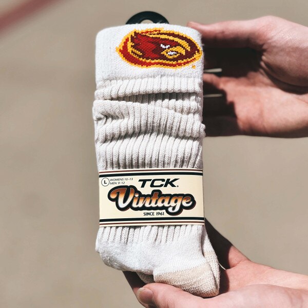 TCK I-State Cy Head Cream Slouchy Crew Socks